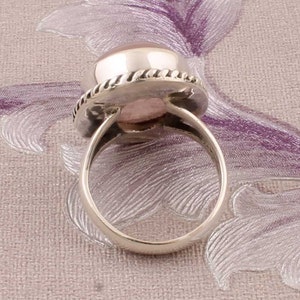 Natural Amazing Rose Quartz AAAQuality Gemstone Ring 925-Sterling Silver Ring,Engagement Ring,Antique Silver Ring,Middle Finger Ring image 9