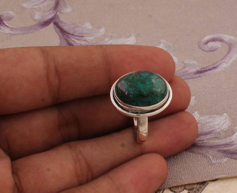 Natural Amazing Turquoise Top Quality Gemstone Ring Cabochon Oval Stone Ring 925-Sterling Silver Ring Middle Finger Ring Gift For Her
