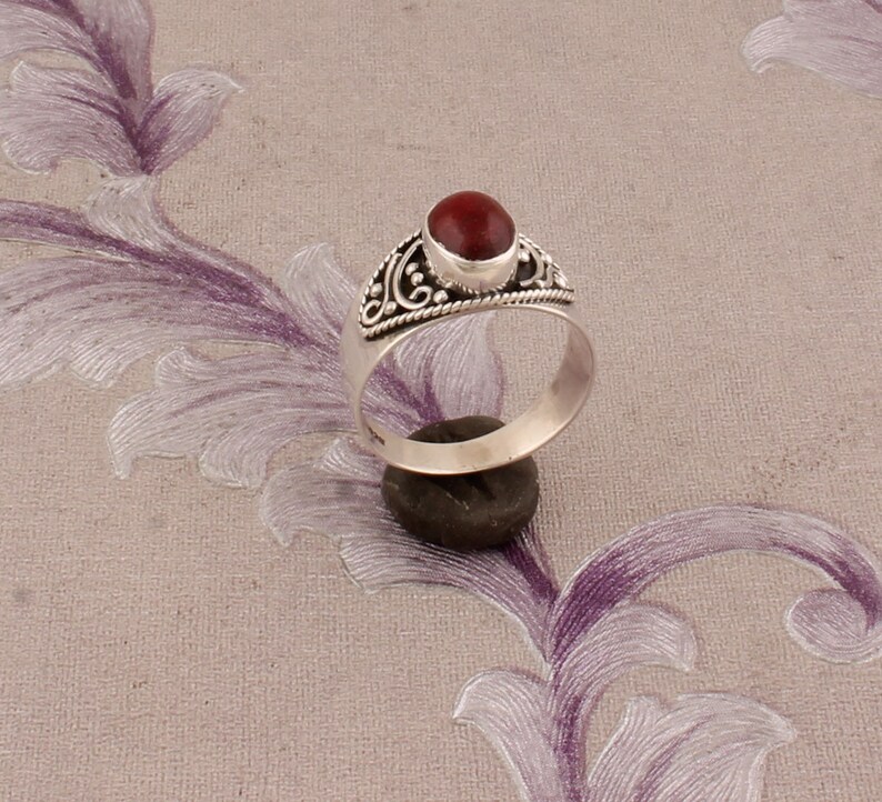 Amazing Red Jasper Top Quality Gemstone Ring Cabochon Opaque Stone Ring 925-Sterling Silver Solid Silver Ring,Girls Middle Finger Ring