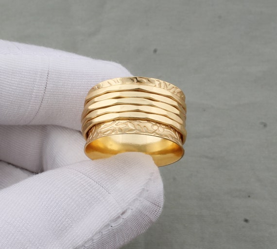 Mens gold on sale spinner ring