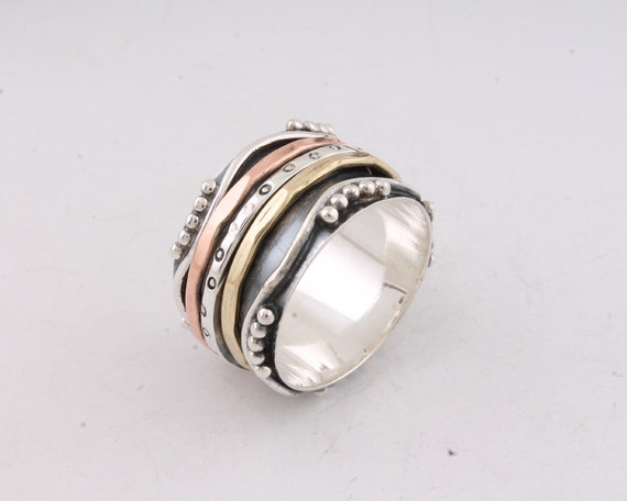 Thumb Ring 925-Sterling Silver Ring,Antique Silver Ring,Handicraft Boho Ring,Spinner Ring Gift For Her,Wedding Ring Etsy Cyber-2019