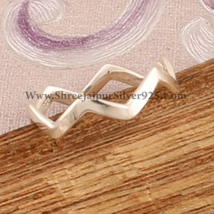 925 Sterling Silver Ripple Stacking Ring, Handmade Silver  Day Gift, Etsy  2024