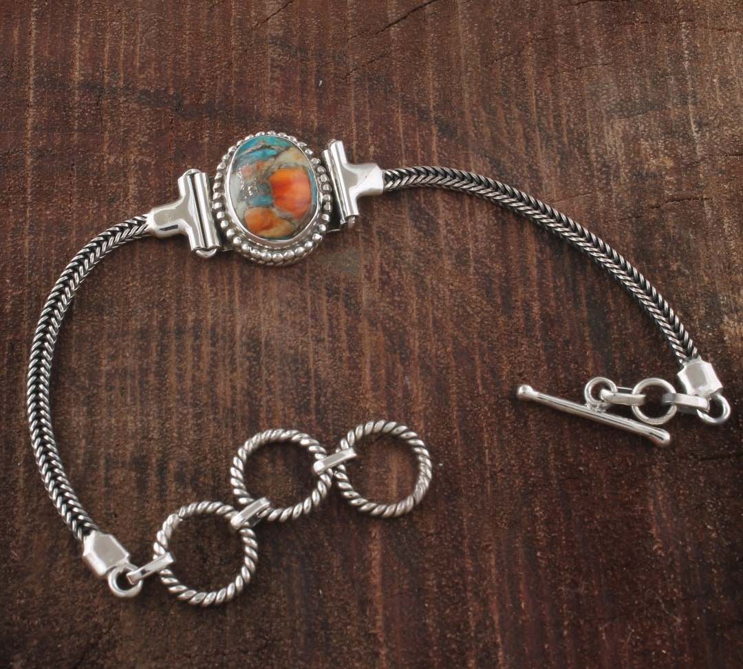 ターコイズクリスタルシルバーブレスレット ブレスレット メンズ バングル シルバー ターコイズ カラー