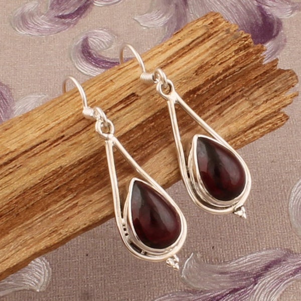 Amethyst 925 Sterling Silver Purple Pear Gemstone Earrings, Designer Earrings, February Birthstone Earrings, Handcrafted Earrings, Gift