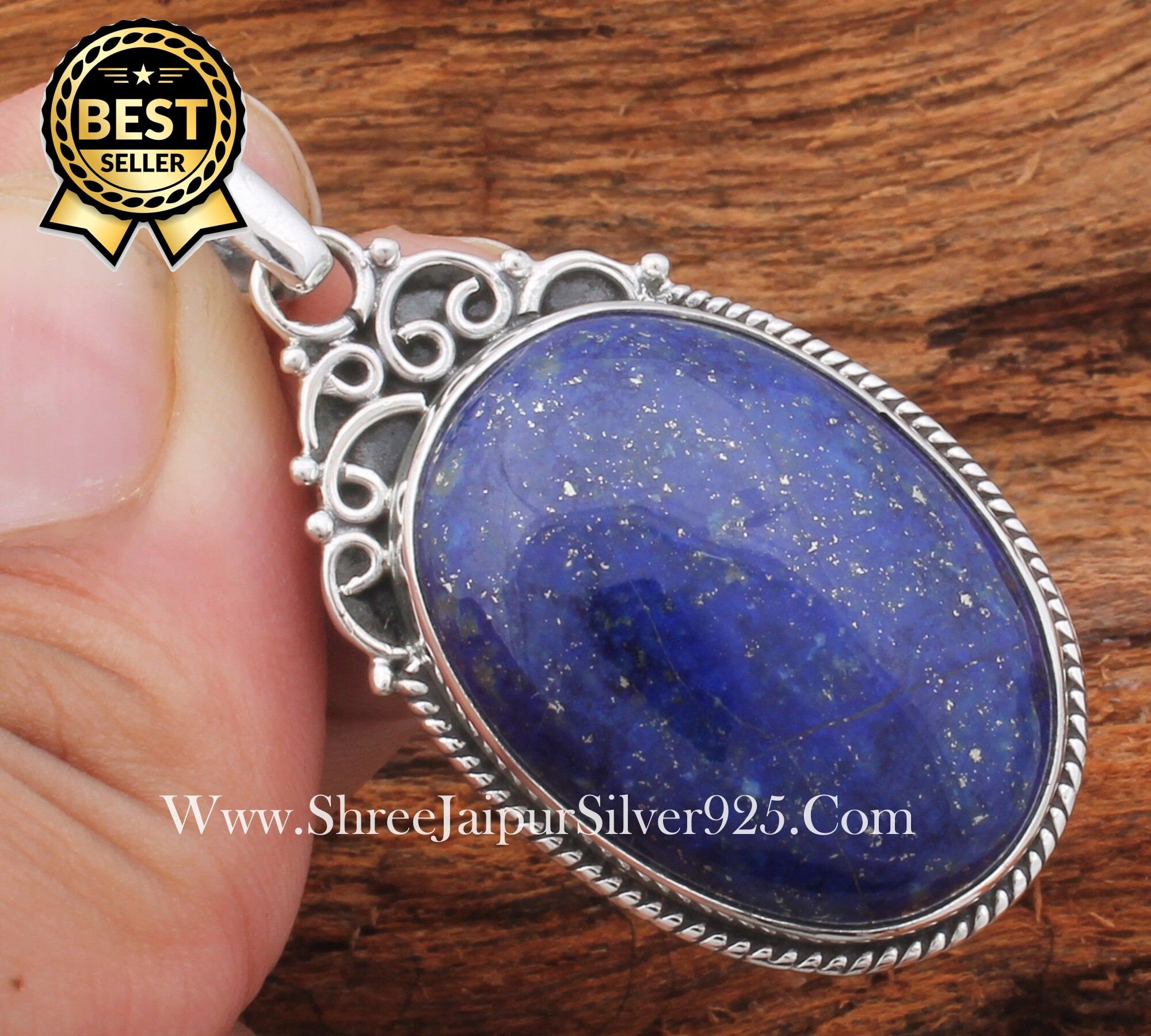 Lapis Lazuli Pendant: Handmade 925 Sterling Silver Boho Jewelry - Etsy