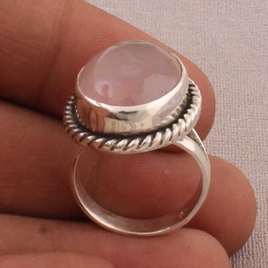 Natural Amazing Rose Quartz AAAQuality Gemstone Ring 925-Sterling Silver Ring,Engagement Ring,Antique Silver Ring,Middle Finger Ring image 5