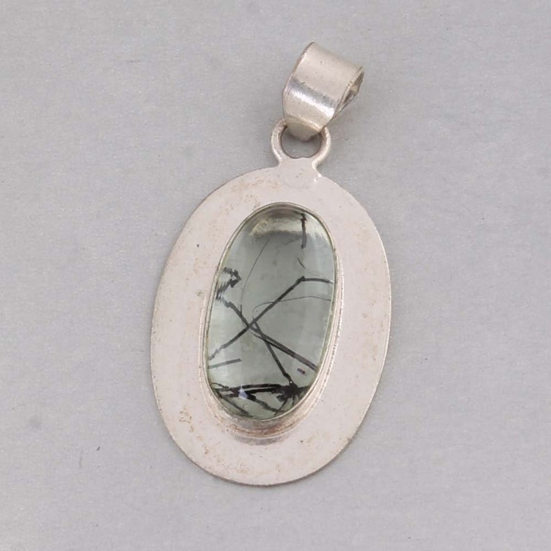 925 Sterling Silver Golden Black Rutile Gemstone Pendant Antique Silver ETSYCYBER2019
