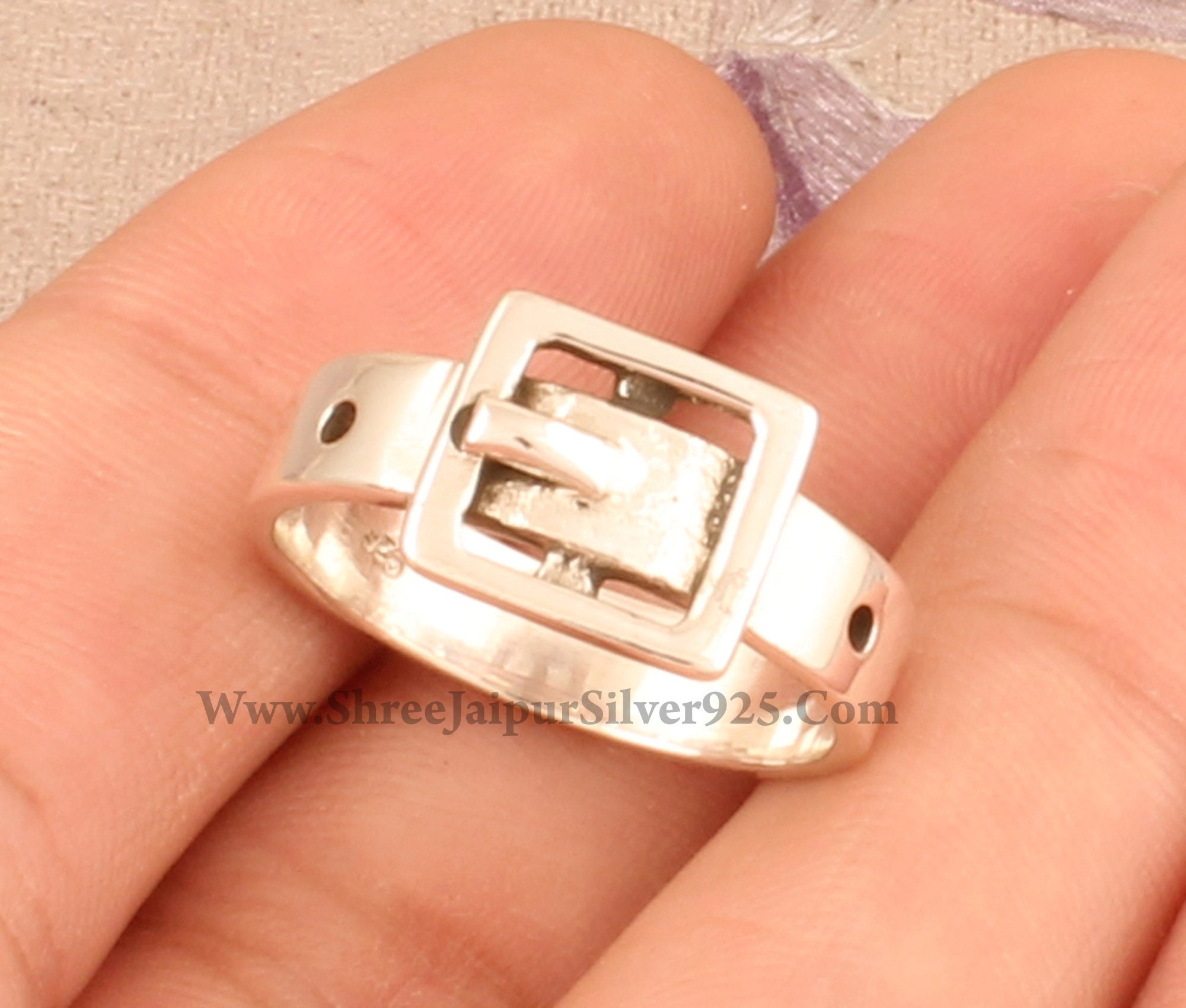 Belt Buckle Solid 925 Sterling Silver Band Ring For Men's Etsy