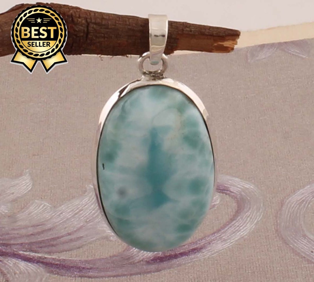 Top Quality Larimar Gemstone Pendant Oval Cabochon Stone - Etsy