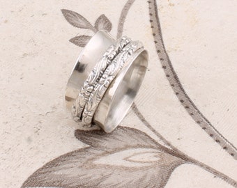 Gift 925 Sterling Silver Ring (SPINNER RING)- Spinner Ring-925 Sterling Silver thumb Ring-Silver Band Ring Cyber 2022 Etsy Fast