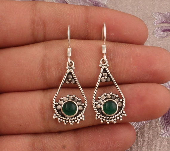 Orecchini Pendenti In Argento Sterling 925 Con Pietra Di Luna E Filigrana - Gioielli Bohémien Ipoallergenici, Regalo Per San Valentino, Compleanno, Per Lei
