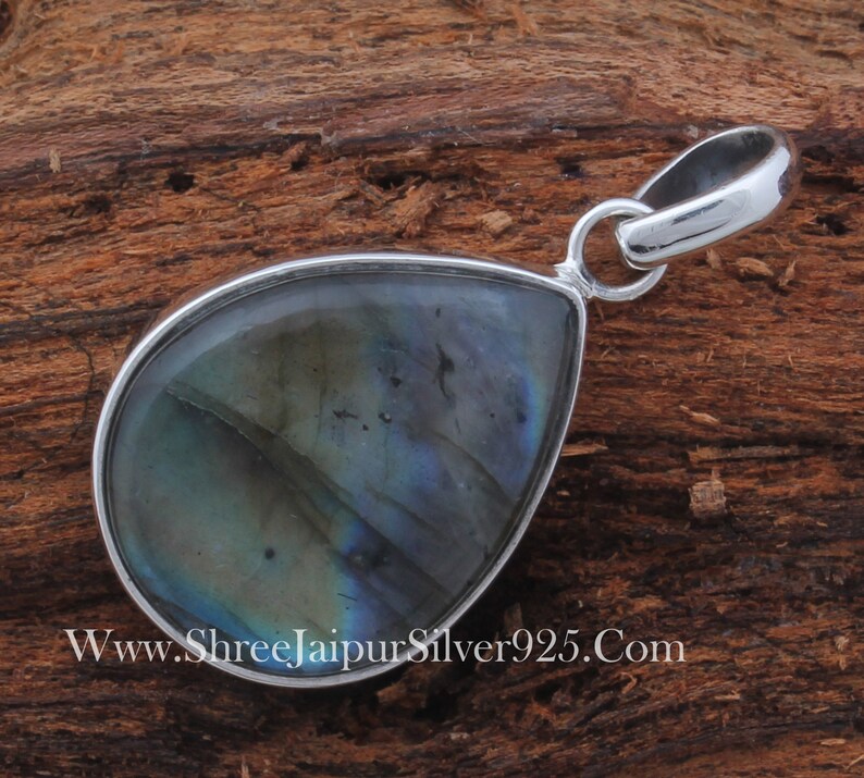 925 sterling silver Labrodorite gemstone pendent free size Gift Bridesmaid/Anniversary/Birthday image 3