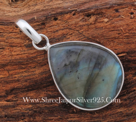 925 sterling silver Labrodorite gemstone pendent free size  Gift Bridesmaid/Anniversary/Birthday