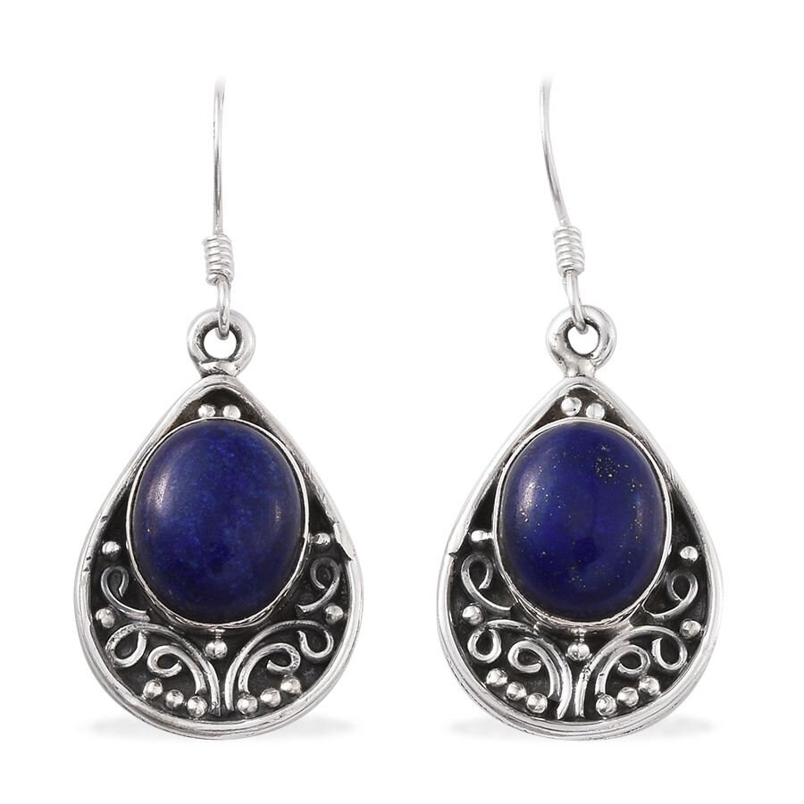 Wholesale Lapis Lazuli Gemstone Earrings – 5 Pairs, 925 Sterling Silver Plated, Handmade