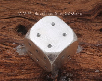 Sterling Silver Dice Set: 2 Six-Sided RPG Game Dice