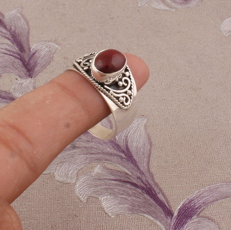 Amazing Red Jasper Top Quality Gemstone Ring Cabochon Opaque Stone Ring 925-Sterling Silver Solid Silver Ring,Girls Middle Finger Ring