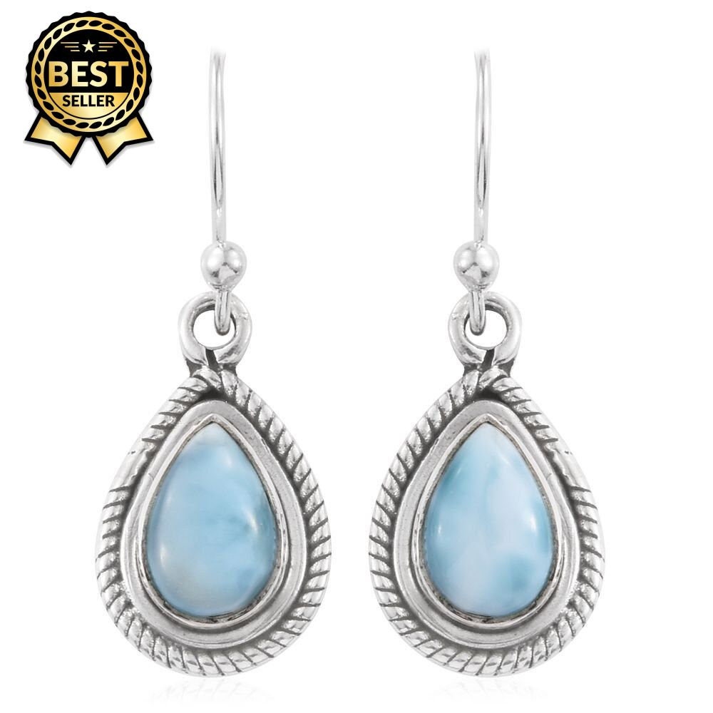 Shop LC ラリマー ドロップイヤリング レディース プラチナメッキ 925スターリングシルバー ブルータンザナイト チャクラストーン ジュエリーギフト, M, スター イヤリング ラブドロップ イヤリング.M レディース