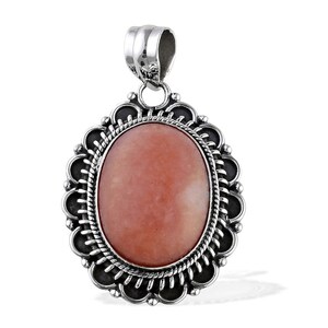 Natural Amazing Pink Opal Gemstone Handcrafted Pendant Oval,Opaque Stone Boho Pendant 925-Antique Silver Pendant Christmas Etsy Cyber-2018