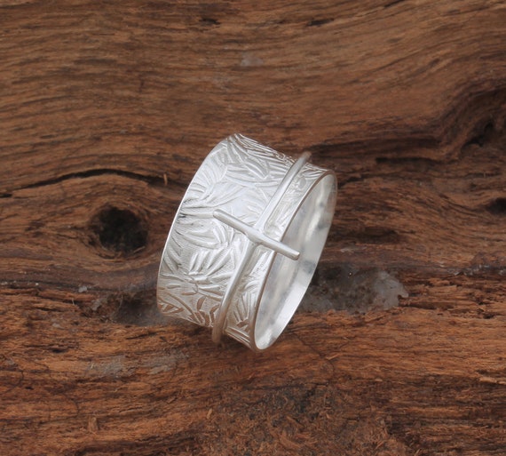 925 Sterling Solid Silver Band Rings Handmade Hammered Silver