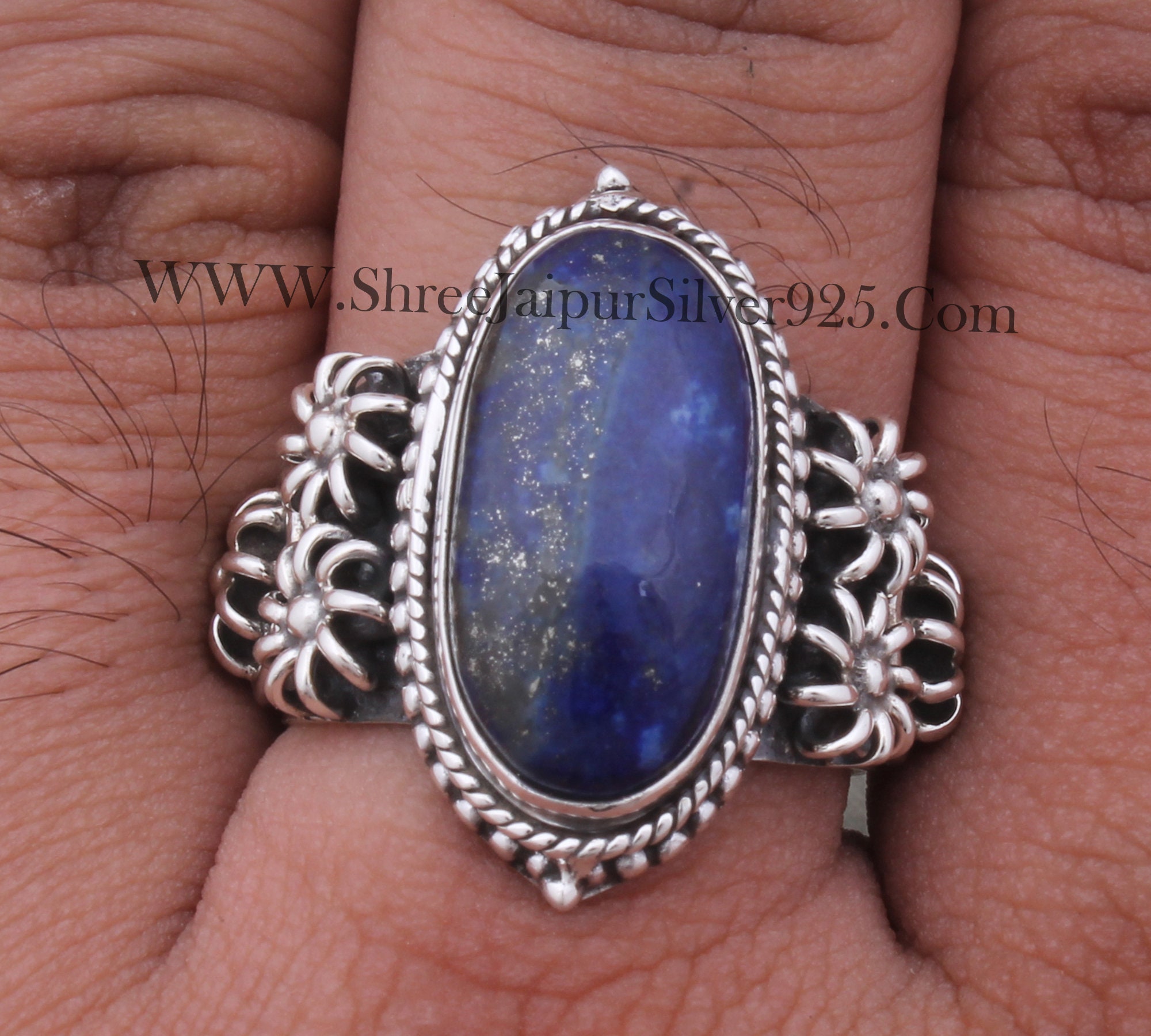 Anello in argento sterling 925 fatto a mano con pietre preziose