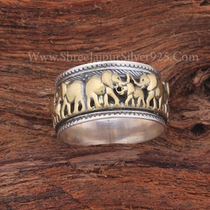 Elephant Spinner Ring Thumb Spinner Ring Spinner Ring 925 Silver Boho Spinner Ring Unique Item Gift Ring Women Ring Birthday Gift Ring