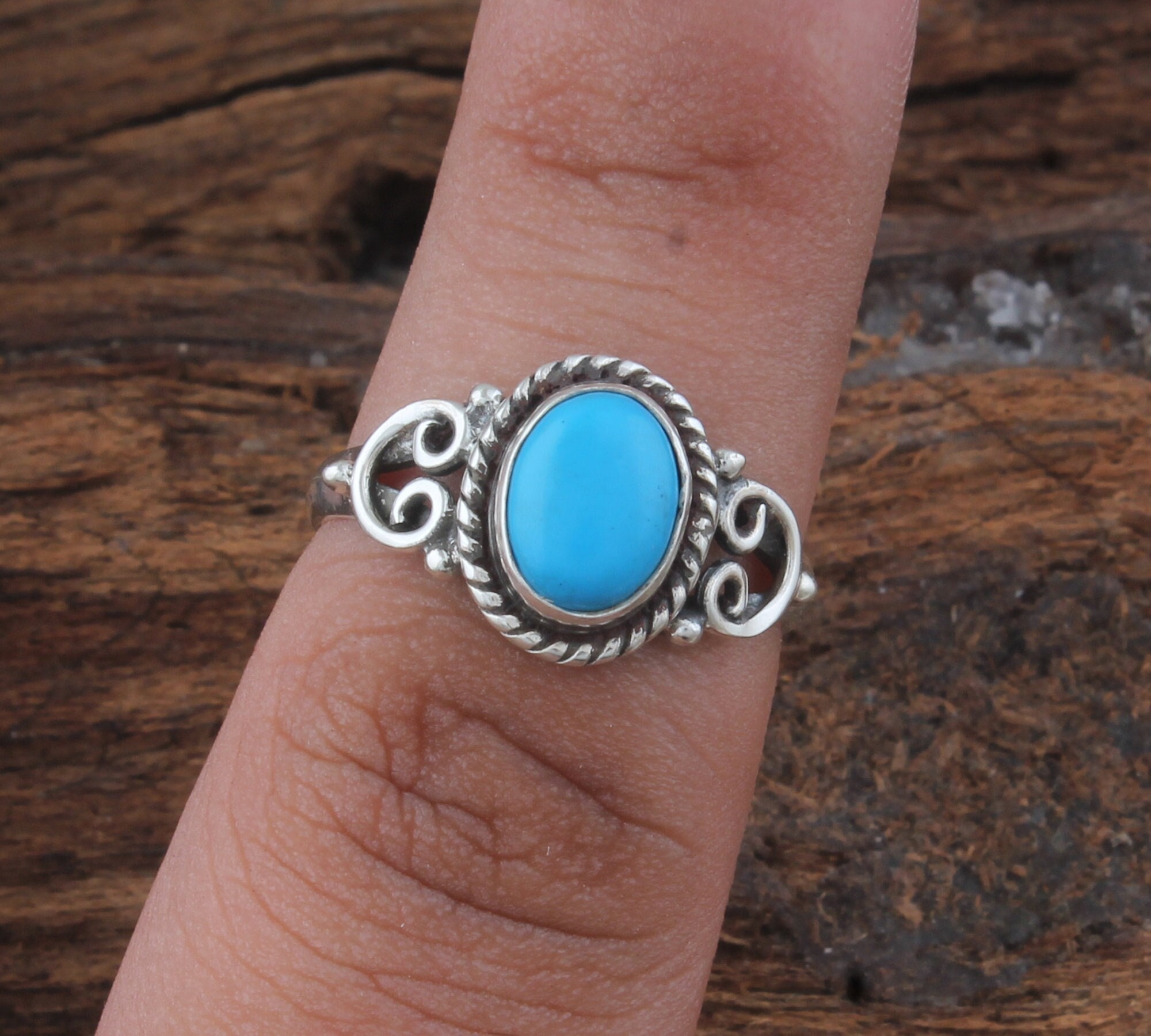 Handmade Sterling Silver Turquoise Ring: Women's Gemstone Jewelry