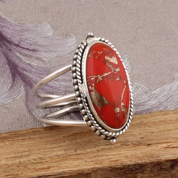 Mohave Turquoise Ring: Oval Sterling Silver Handmade Jewelry