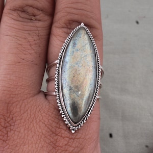 Pyrit Marquise Ring: Handgefertigter 925 Sterling Silber Jubiläumsring