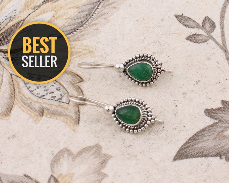 Solid Silver Amazin Top Quality Gemstone Handmade Earring Cabochon Stone Boho Earring 925-Antique Silver Earring Etsy Cyber ValentiCyber2021