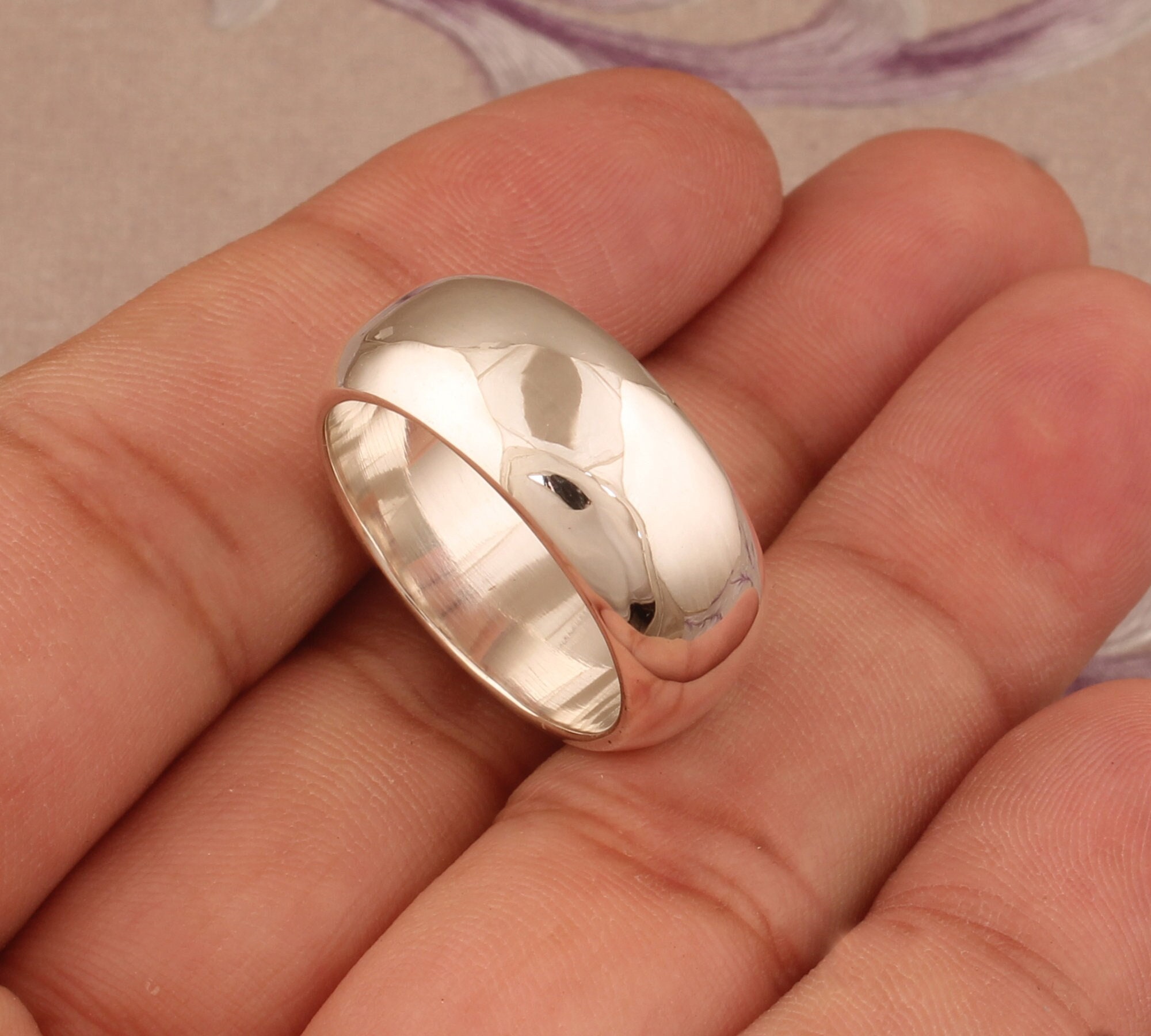 925 Sterling Silver Band Ring: Comfort Fit Wedding Promise