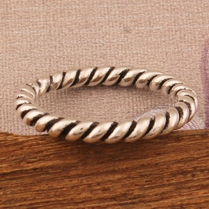 Sterling Silver Twisted Rope Stacking Ring