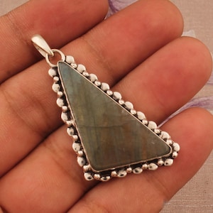 Labradorite Pendant 925 Sterling Silver Pendant Labradorite Gemstone Pendant Handmade Pendant Jewelry Labradorite Jewelry Gift For Her