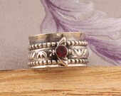 Red Garnet Top Quality Gemstone Ring 925-Antique Silver Ring,Silver Spinner Ring,Small Stone Ring Thumb Ring Spinner Ring Gift For Her