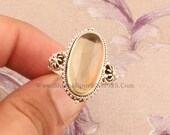 925 Sterling Silver Rings For Women Citrine Ring Oval Handmade Silver Gemstone Jewelry Engagement Vintage Dainty Citrine Ring For Gift Idea