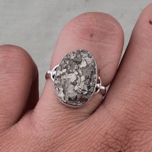 Pyrit Sterling Silber Ring: Goldener Edelstein, Verstellbares Band