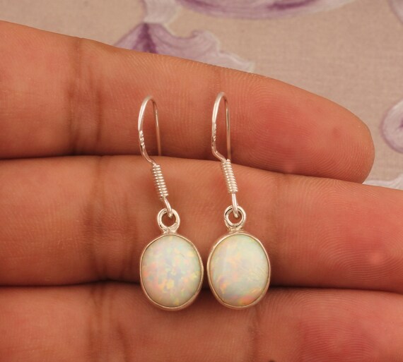 Boucles D'oreilles Opales De Feu Et Argent 925 - Neuves Sans Emballage, Pierres Naturelles