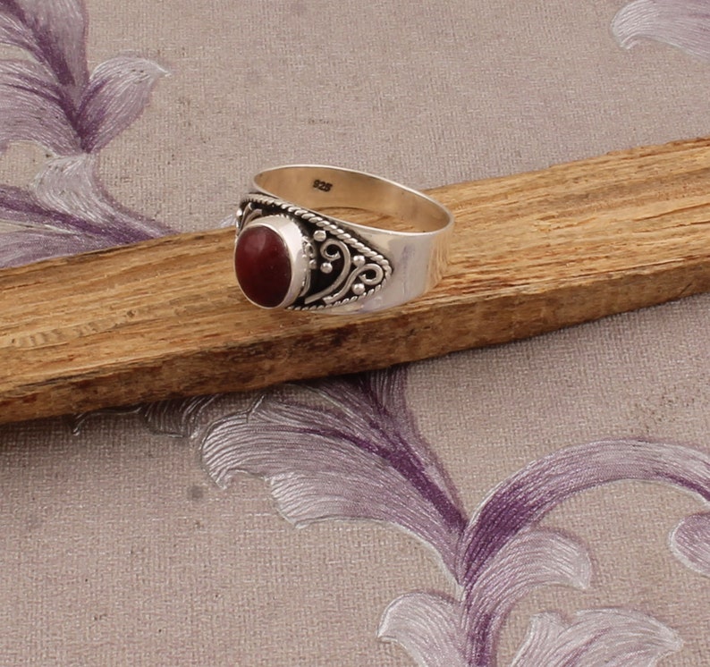 Amazing Red Jasper Top Quality Gemstone Ring Cabochon Opaque Stone Ring 925-Sterling Silver Solid Silver Ring,Girls Middle Finger Ring