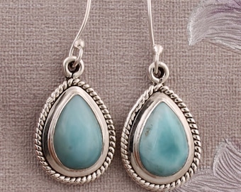 Shop LC ラリマー ドロップイヤリング レディース プラチナメッキ 925スターリングシルバー ブルータンザナイト チャクラストーン ジュエリーギフト, M, スター イヤリング ラブドロップ イヤリング.M レディース