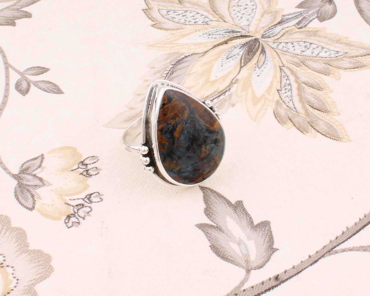 Ring Boho Ring Solid 925Sterling Silver Ring With Natural Etsy