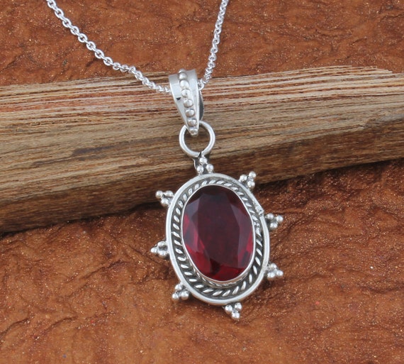 Ciondolo In Argento 925 Con Pietra Taglio Rosa – Gioiello Minimalista Fatto A Mano – Forma Libera Assortita – Regalo Donna