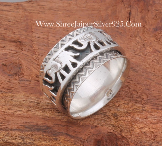 Elephant Band Ring Antiqued Sterling Silver Handcrafted Elephant Band Ring Antiqued Sterling Silver Handcrafted