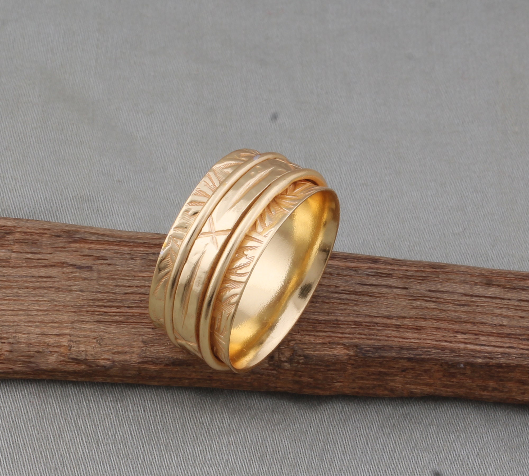 VINTAGE GOLD SPINNER リング シルバー925 12.5号