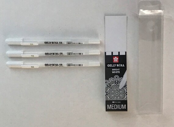 Sakura MEDIUM White 08 Gelly Roll Pack of 3 Pens 