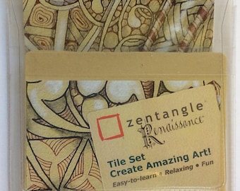 Renaissance Tiles set - 15 tan/brown Zentangle Tiles