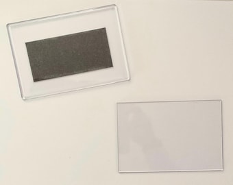 1 large clear plastic magnet -  rectangle 6x4”