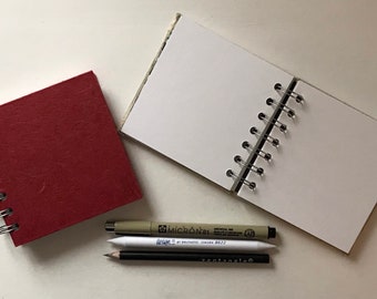 Mini carnets de croquis carrés avec papier blanc, stylo, crayon et kit Tortillion