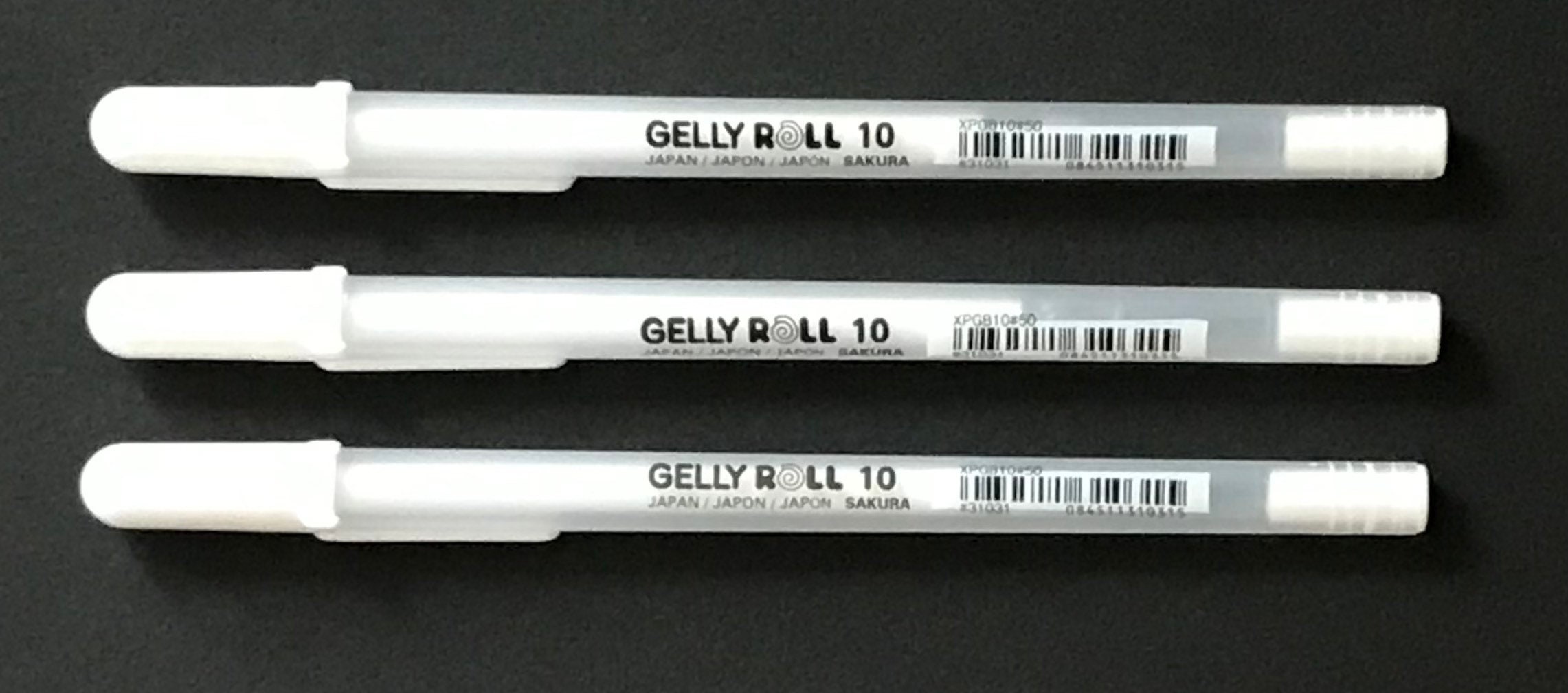 Packs of 3 Sakura white gelly roll pens – Tangledweb Creations