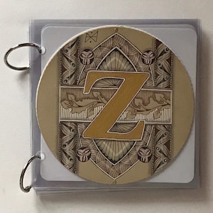 Plywood mini album with clear plastic sleeves for Zendala & Apprentice sized Zentangle Tiles 画像 8