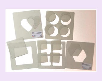 Shapes Stencils set of x5. Reusable shapes stencils - set 1