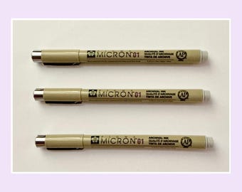 Sakura light cool grey 01 micron fine liner pens pack of 3